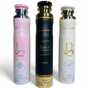 Air Freshener Set - Pink, Black, White Yara Khamrah 300 ml each